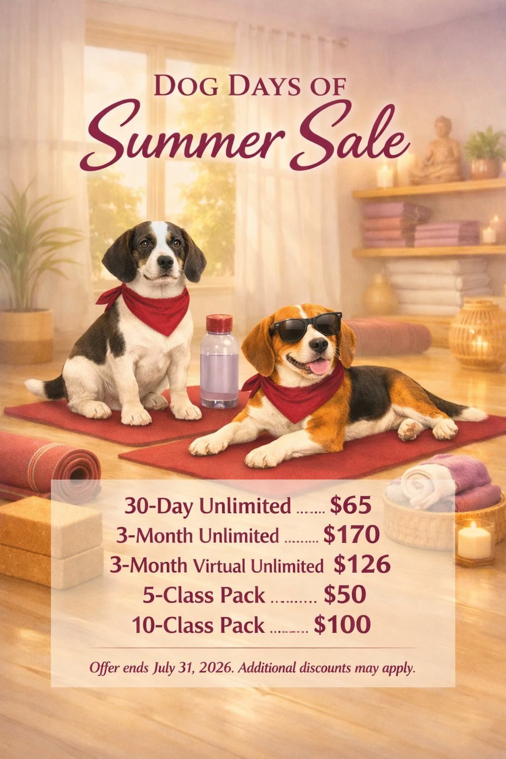 July at Just Breathe Yoga Studio